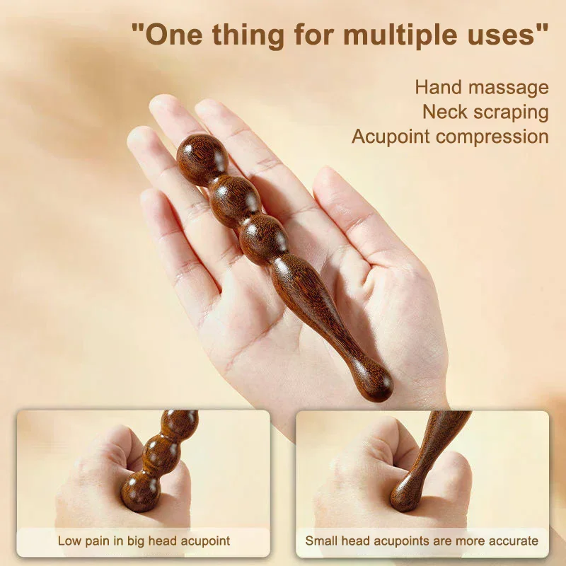 Wood Massage Stick Tool Natural Sandalwood Massager Acupoint Reflexology Tools For Full Body Relaxing Deep Tissue Foot Massage - Image 2