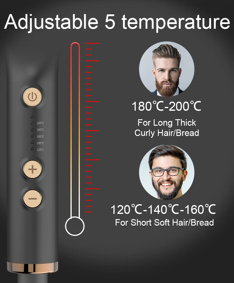 ANLAN Beard Hair Straightening Brush Hot Heated Comb Men Beard Multifunctional Straightener Ceramic Comb Quick Hair Styler ANLAN Beard Hair Straightening Brush Hot Heated Comb Men Beard Multifunctional Straightener Ceramic Comb Quick Hair Styler