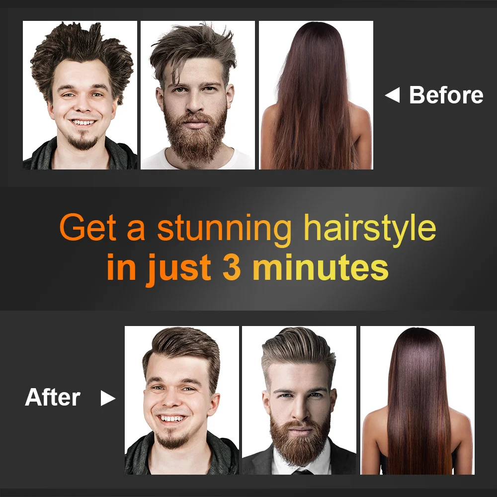 ANLAN Beard Hair Straightening Brush Hot Heated Comb Men Beard Multifunctional Straightener Ceramic Comb Quick Hair Styler - Image 5