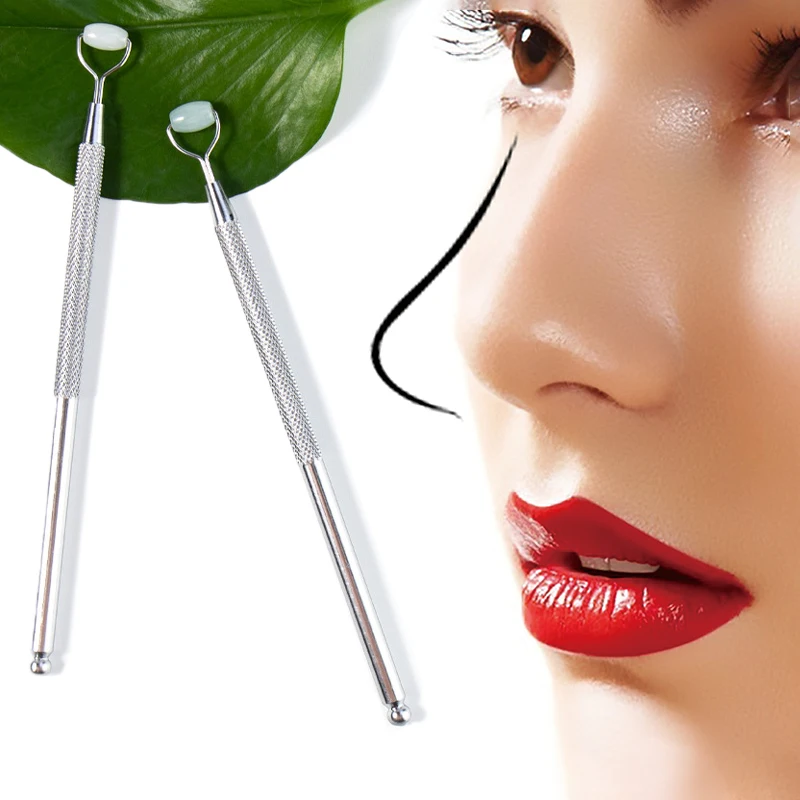 Eye Anti-Wrinkle Natural Jade Roller Scraper Face Acupuncture Firming Anti-Aging Eye Bag Massager