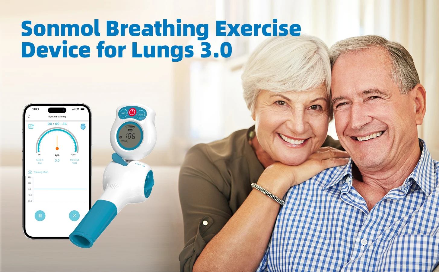 Breathing Exercise Device with Digital Manometer Lung Exerciser Device Respiratory Muscle Trainer Improve Lung Capacity with App Breathing Exercise Device with Digital Manometer Lung Exerciser Device Respiratory Muscle Trainer Improve Lung Capacity with App
