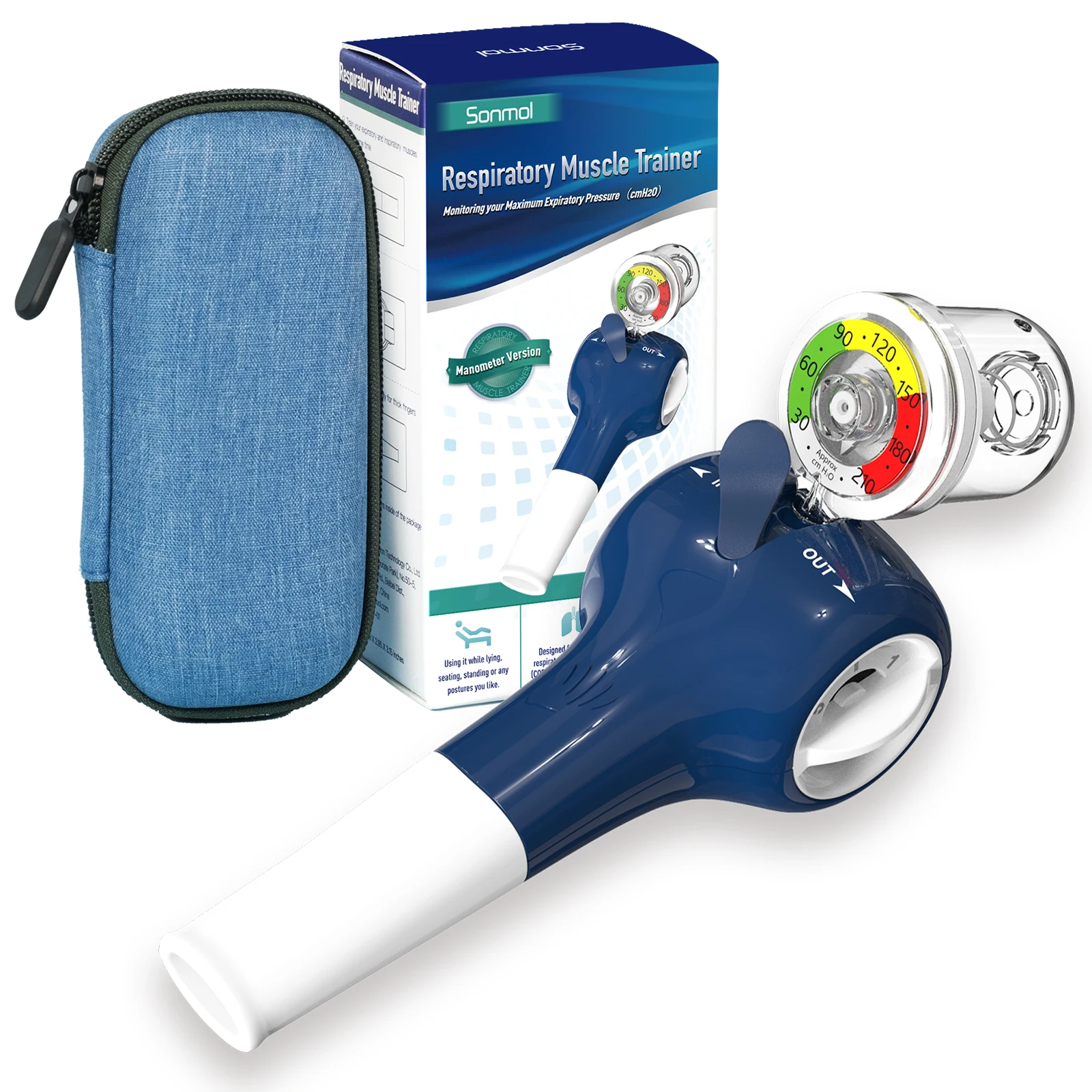 Breathing Exercise Device with Digital Manometer Lung Exerciser Device Respiratory Muscle Trainer Improve Lung Capacity with App Breathing Exercise Device with Digital Manometer Lung Exerciser Device Respiratory Muscle Trainer Improve Lung Capacity with App