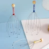 1PC Octopus Head Massager Stainless Steel Engraved Head Relaxer Brain Massage Claw Scalp Scratcher Itch Reliever Random Color