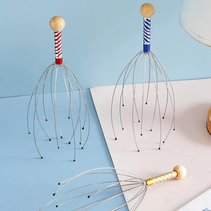 1PC Octopus Head Massager Stainless Steel Engraved Head Relaxer Brain Massage Claw Scalp Scratcher Itch Reliever Random Color 1PC Octopus Head Massager Stainless Steel Engraved Head Relaxer Brain Massage Claw Scalp Scratcher Itch Reliever Random Color