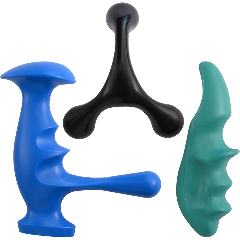 Manual Trigger Point Massage Tool and Thumb Saver for Full Body Deep Tissue Massage, with 3-Legged Massage Knobs, Stress Relief Manual Trigger Point Massage Tool and Thumb Saver for Full Body Deep Tissue Massage, with 3-Legged Massage Knobs, Stress Relief