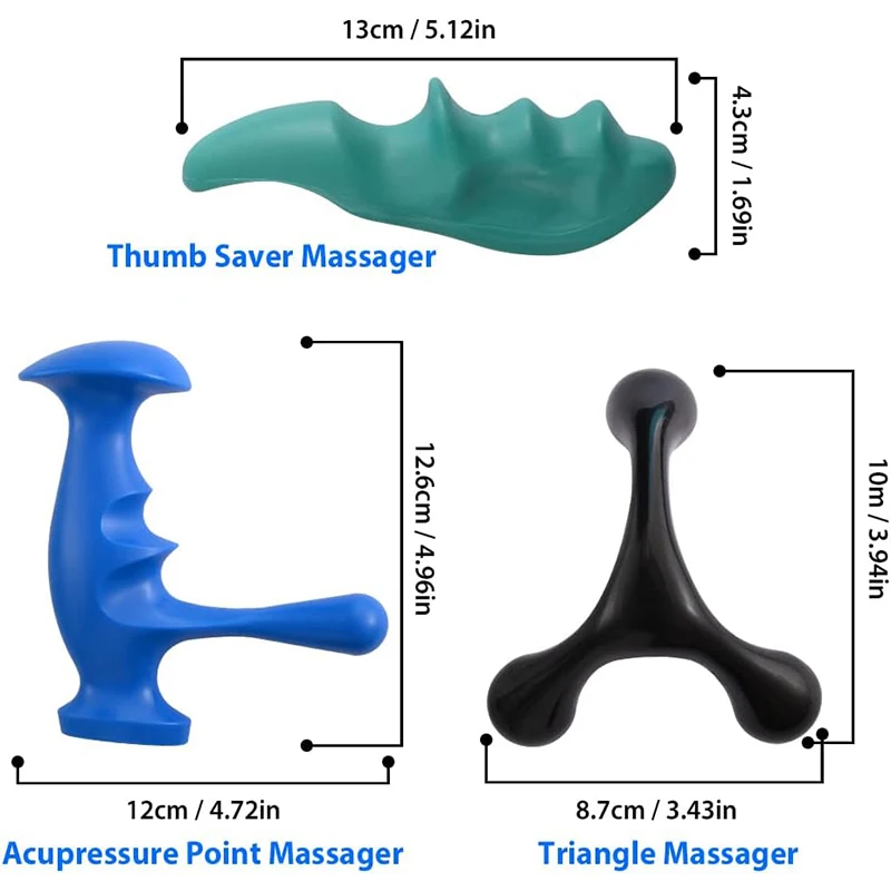 Manual Trigger Point Massage Tool and Thumb Saver for Full Body Deep Tissue Massage, with 3-Legged Massage Knobs, Stress Relief Manual Trigger Point Massage Tool and Thumb Saver for Full Body Deep Tissue Massage, with 3-Legged Massage Knobs, Stress Relief