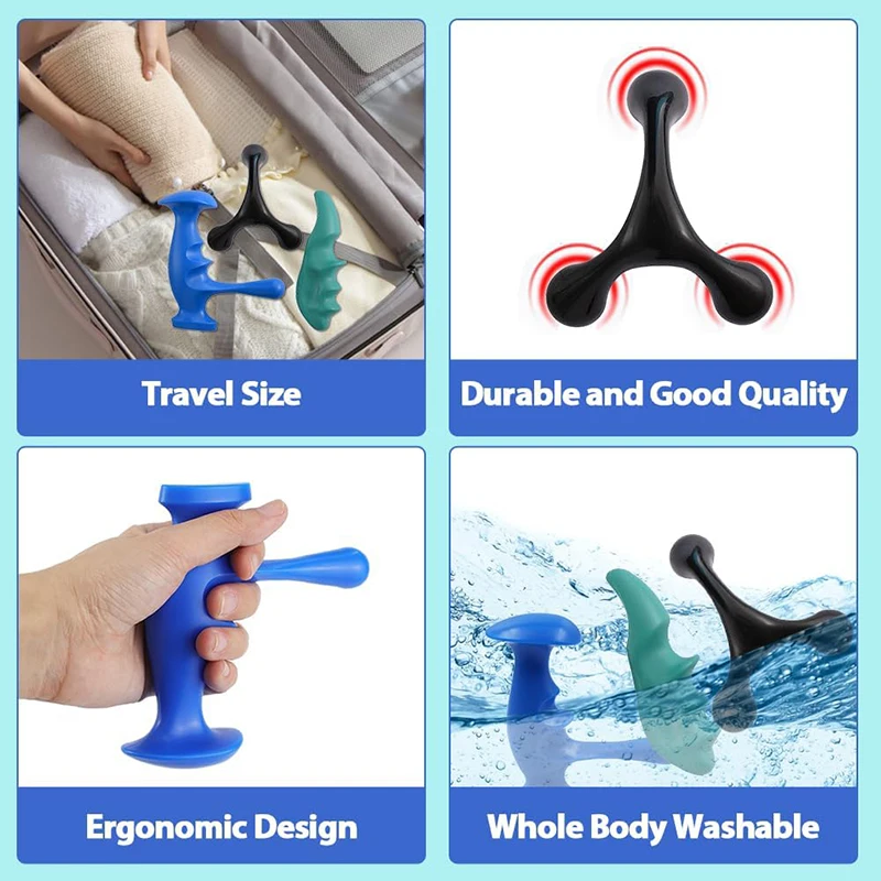 Manual Trigger Point Massage Tool and Thumb Saver for Full Body Deep Tissue Massage, with 3-Legged Massage Knobs, Stress Relief - Image 6