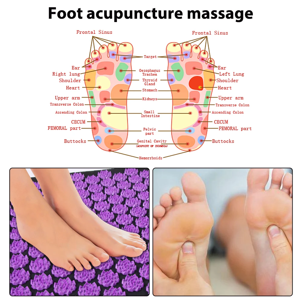 Acupressure Yoga Mat Kuznetsov's Applicator Cushion Sensi Massage Body Needles With Spikes Pillow Foot Massager Fitness Pilates Acupressure Yoga Mat Kuznetsov's Applicator Cushion Sensi Massage Body Needles With Spikes Pillow Foot Massager Fitness Pilates