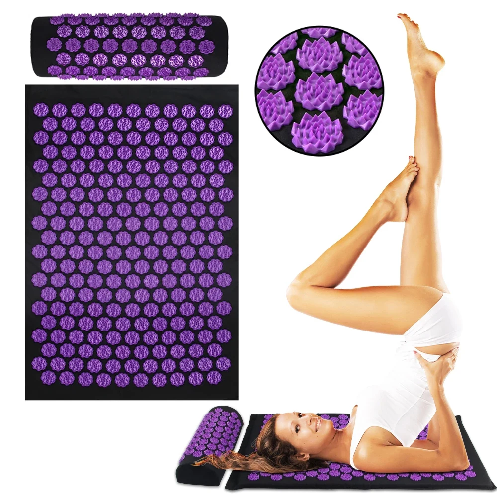 Acupressure Yoga Mat Kuznetsov's Applicator Cushion Sensi Massage Body Needles With Spikes Pillow Foot Massager Fitness Pilates Acupressure Yoga Mat Kuznetsov's Applicator Cushion Sensi Massage Body Needles With Spikes Pillow Foot Massager Fitness Pilates