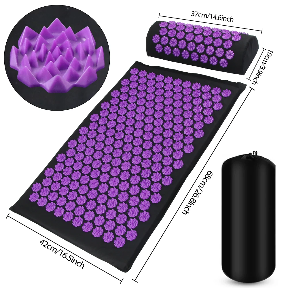 Acupressure Yoga Mat Kuznetsov's Applicator Cushion Sensi Massage Body Needles With Spikes Pillow Foot Massager Fitness Pilates Acupressure Yoga Mat Kuznetsov's Applicator Cushion Sensi Massage Body Needles With Spikes Pillow Foot Massager Fitness Pilates