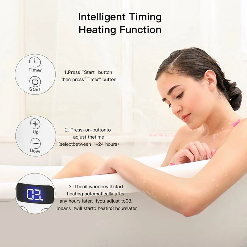 NEW Massage Oil Warmer Digital Lotion Cream Heater 2 Heat Modes Lotion Warmer Fast Heat Lotion Warmer LED Display with Timer - Image 4