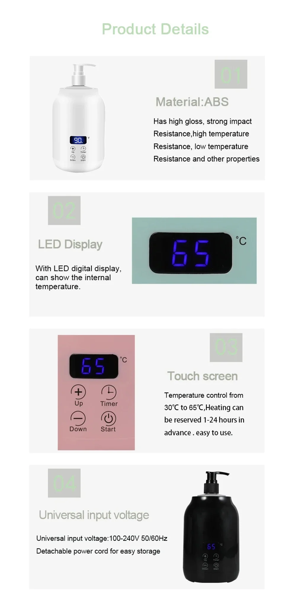NEW Massage Oil Warmer Digital Lotion Cream Heater 2 Heat Modes Lotion Warmer Fast Heat Lotion Warmer LED Display with Timer NEW Massage Oil Warmer Digital Lotion Cream Heater 2 Heat Modes Lotion Warmer Fast Heat Lotion Warmer LED Display with Timer