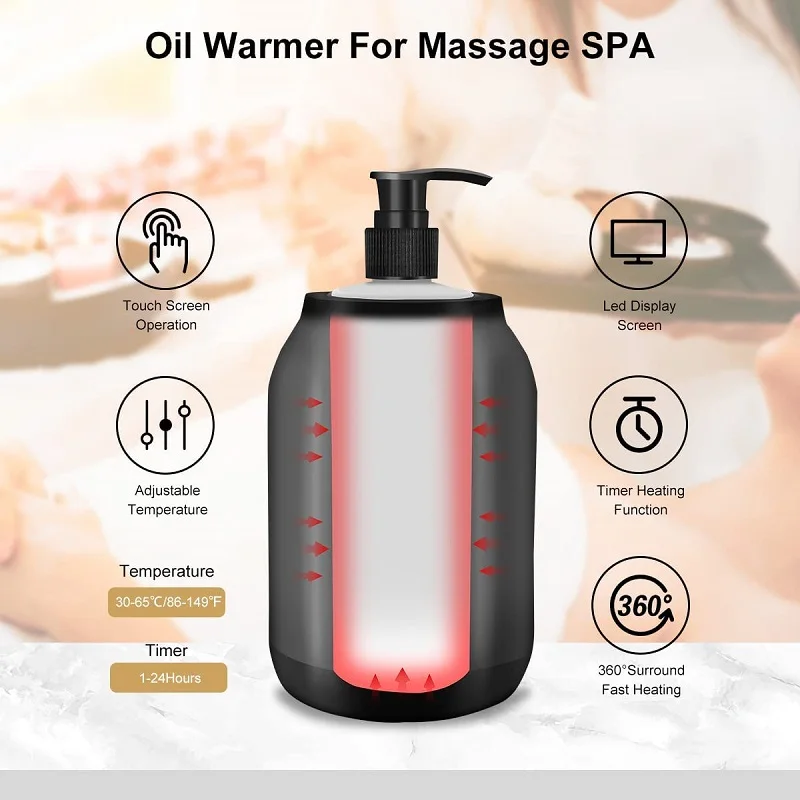NEW Massage Oil Warmer Digital Lotion Cream Heater 2 Heat Modes Lotion Warmer Fast Heat Lotion Warmer LED Display with Timer - Image 5