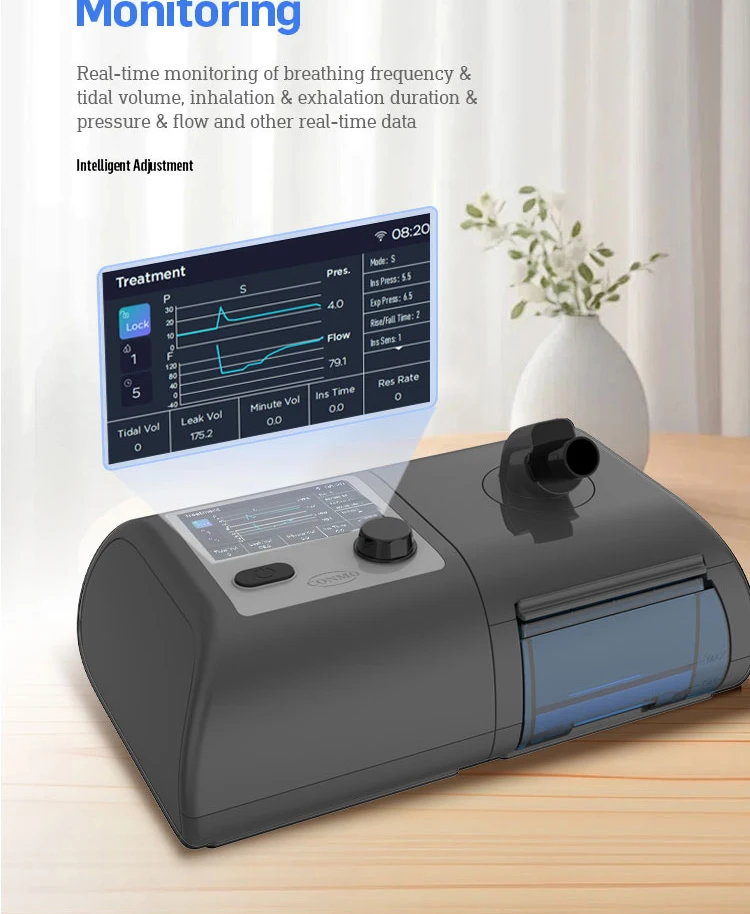 Portable Home Auto Bipap Bi-Level CPAP Machine Travel Anti Snoring Sleep Apnea Treatment Device with CPAP Mask