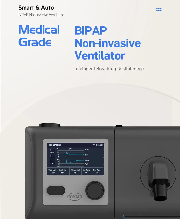 Portable Home Auto Bipap Bi-Level CPAP Machine Travel Anti Snoring Sleep Apnea Treatment Device with CPAP Mask
