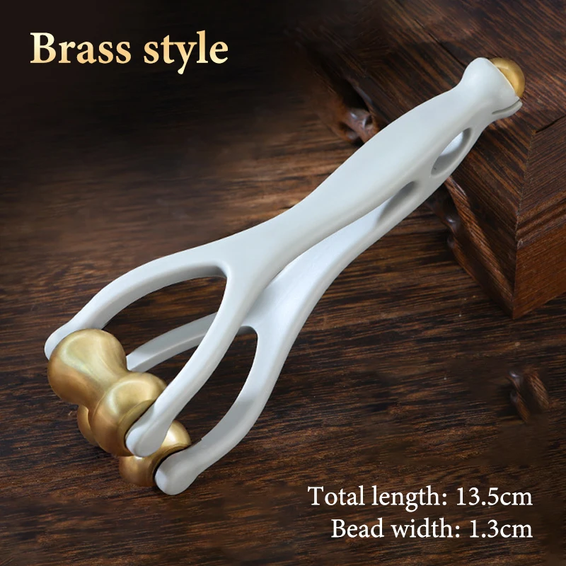Finger Massage Dual-Row Roller Brass Roller Design Easy Use Relieve Finger Fatigue Promote Blood Portable Finger Massage Tool' - Image 3