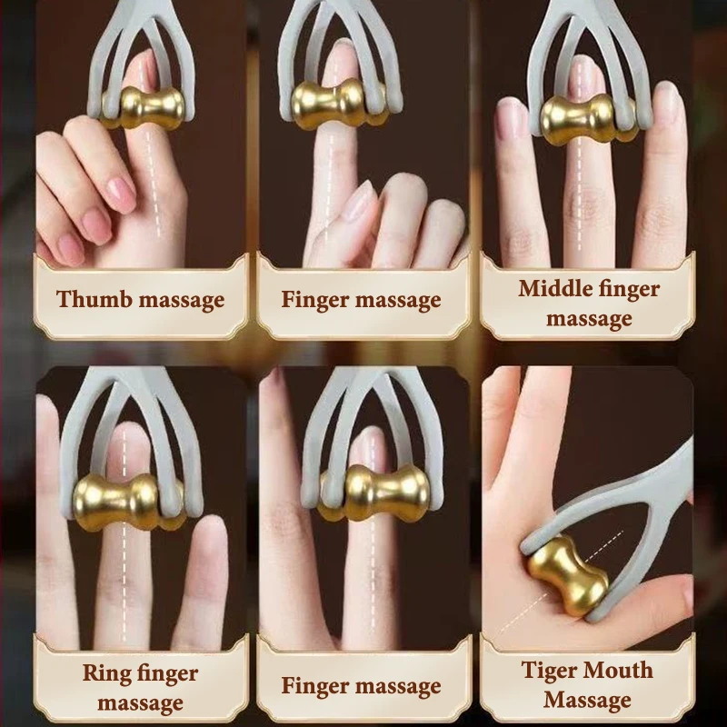 Finger Massage Dual-Row Roller Brass Roller Design Easy Use Relieve Finger Fatigue Promote Blood Portable Finger Massage Tool' Finger Massage Dual-Row Roller Brass Roller Design Easy Use Relieve Finger Fatigue Promote Blood Portable Finger Massage Tool'