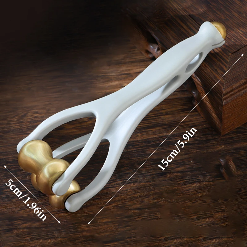Finger Massage Dual-Row Roller Brass Roller Design Easy Use Relieve Finger Fatigue Promote Blood Portable Finger Massage Tool' - Image 5