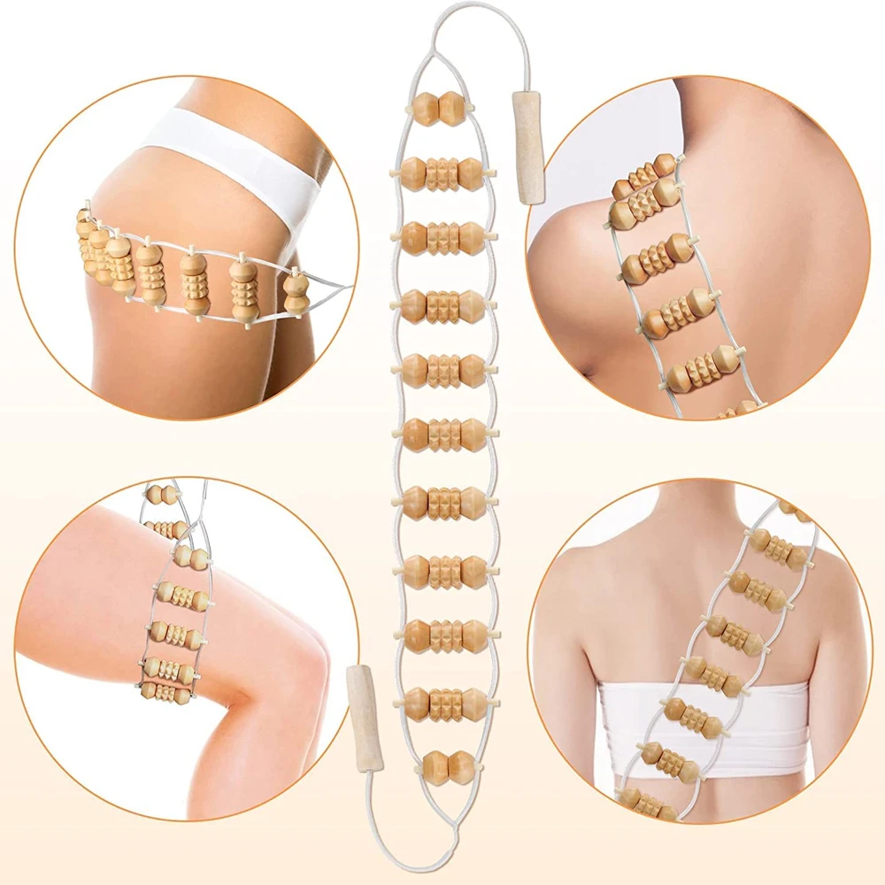 1Pcs Back Massager with Rollers and Rope,Multi-Functional Back Roller & Neck Massager,Eases Muscle Tension& Supports Skin Health - Image 4