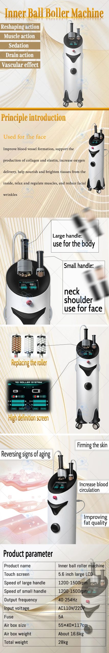 Professional Roller Massage Rhysiotherapy New Technology Eliminates Pain Cellulite Skin Rejuvenation Slimming Massager Machine