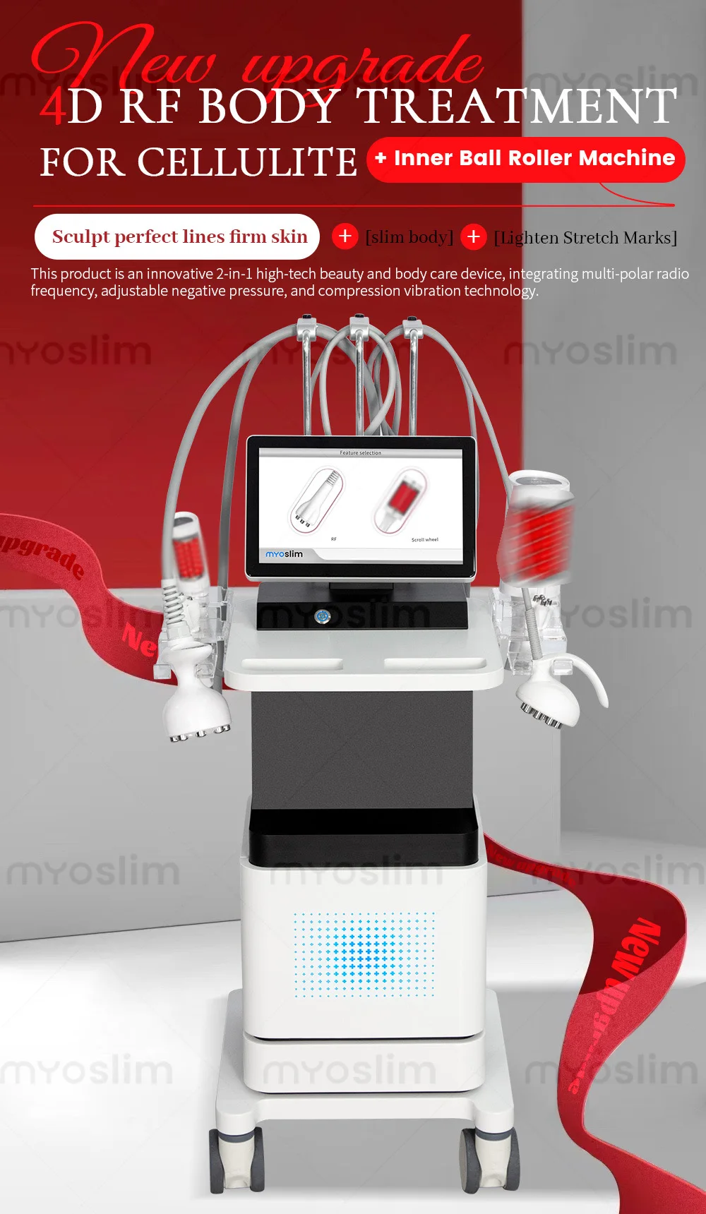 4D Multi-Function RF + Vacuum Roller Body Sculpting Machine – Skin Tightening Cellulite Removal & Muscle Stimulation All-in-One