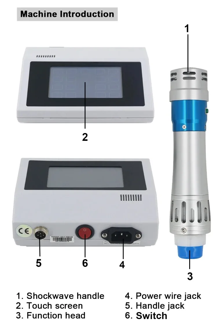 300mj Shockwave Therapy Machine with 7 Heads Body Massage ED Treatment Relax Physiotherapy New Shock Wave Equipment Pain Relief