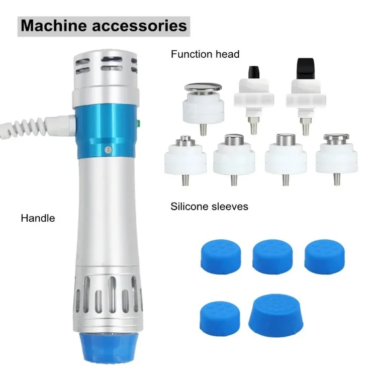 300mj Shockwave Therapy Machine with 7 Heads Body Massage ED Treatment Relax Physiotherapy New Shock Wave Equipment Pain Relief