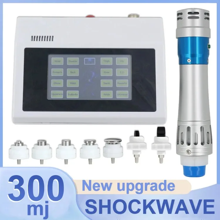 300mj Shockwave Therapy Machine with 7 Heads Body Massage ED Treatment Relax Physiotherapy New Shock Wave Equipment Pain Relief