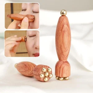 Lotus Seedpod Gua Sha Tool Brass Rosewood Facial Eye Massage Meridians Acupoint Relaxation Beauty Tool