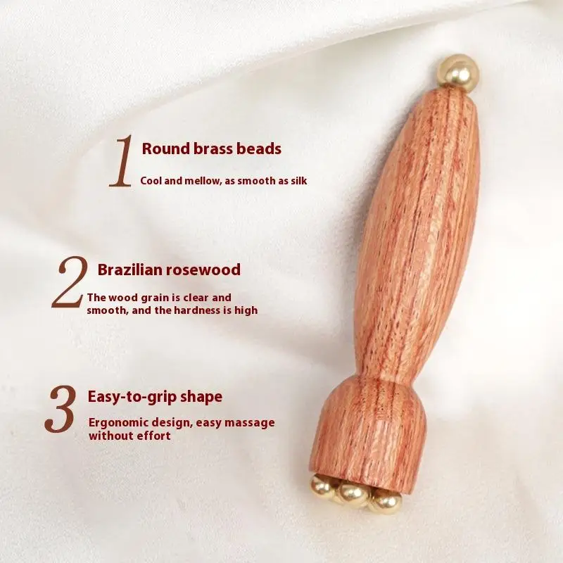 Lotus Seedpod Gua Sha Tool Brass Rosewood Facial Eye Massage Meridians Acupoint Relaxation Beauty Tool - Image 4