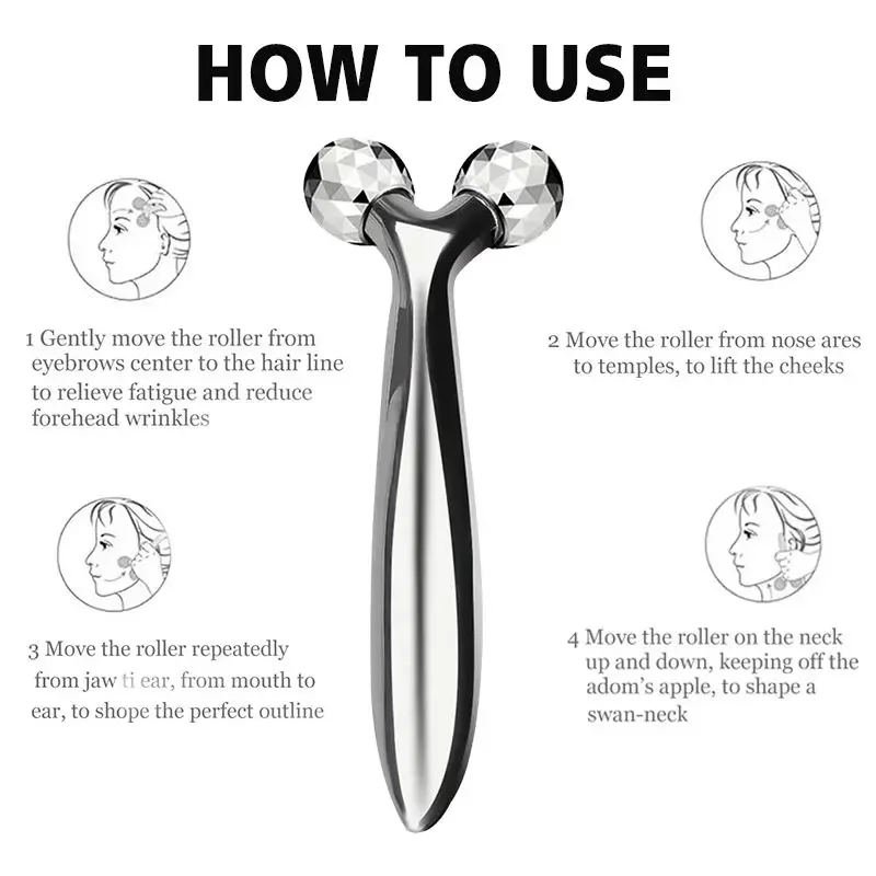 Face Rolling Massager Facial Lift 3D Manual Roller Massager Y Shape 360 Rotating Wrinkle Remover Body Massager Skin Care Tools - Image 3