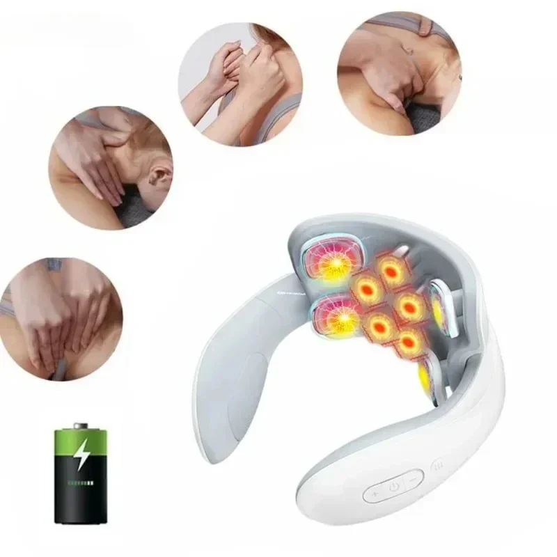 Smart Neck And Back Massager Device Shoulder Neck Massage Cervical Vertebra Vibrator Heating Relieve Pain Muscle Care - Image 2