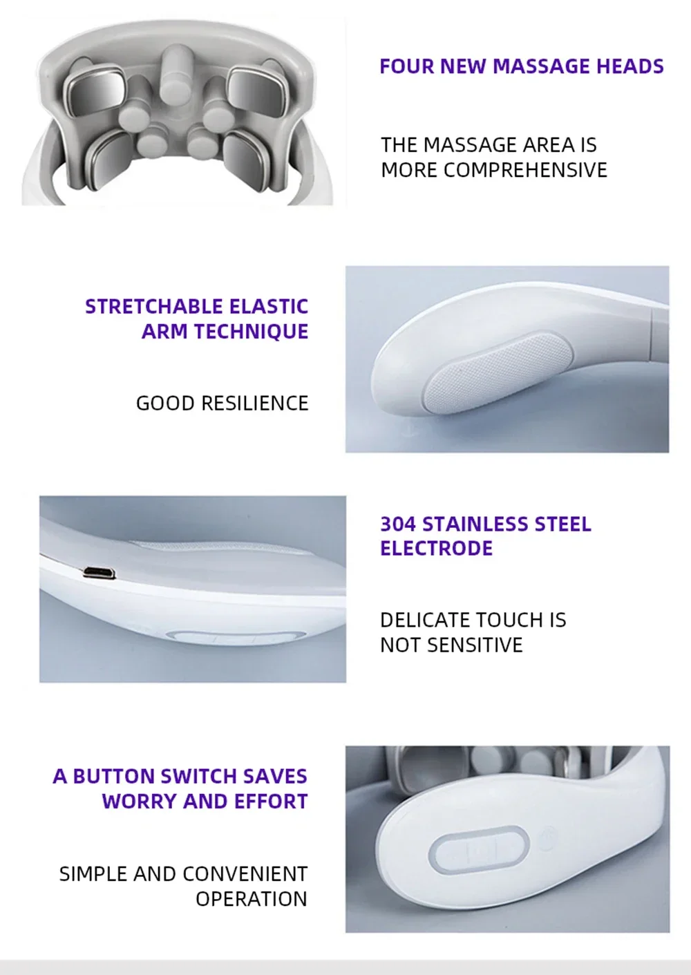 Smart Neck And Back Massager Device Shoulder Neck Massage Cervical Vertebra Vibrator Heating Relieve Pain Muscle Care