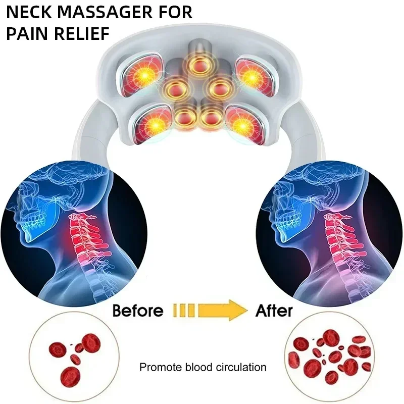 Smart Neck And Back Massager Device Shoulder Neck Massage Cervical Vertebra Vibrator Heating Relieve Pain Muscle Care - Image 3