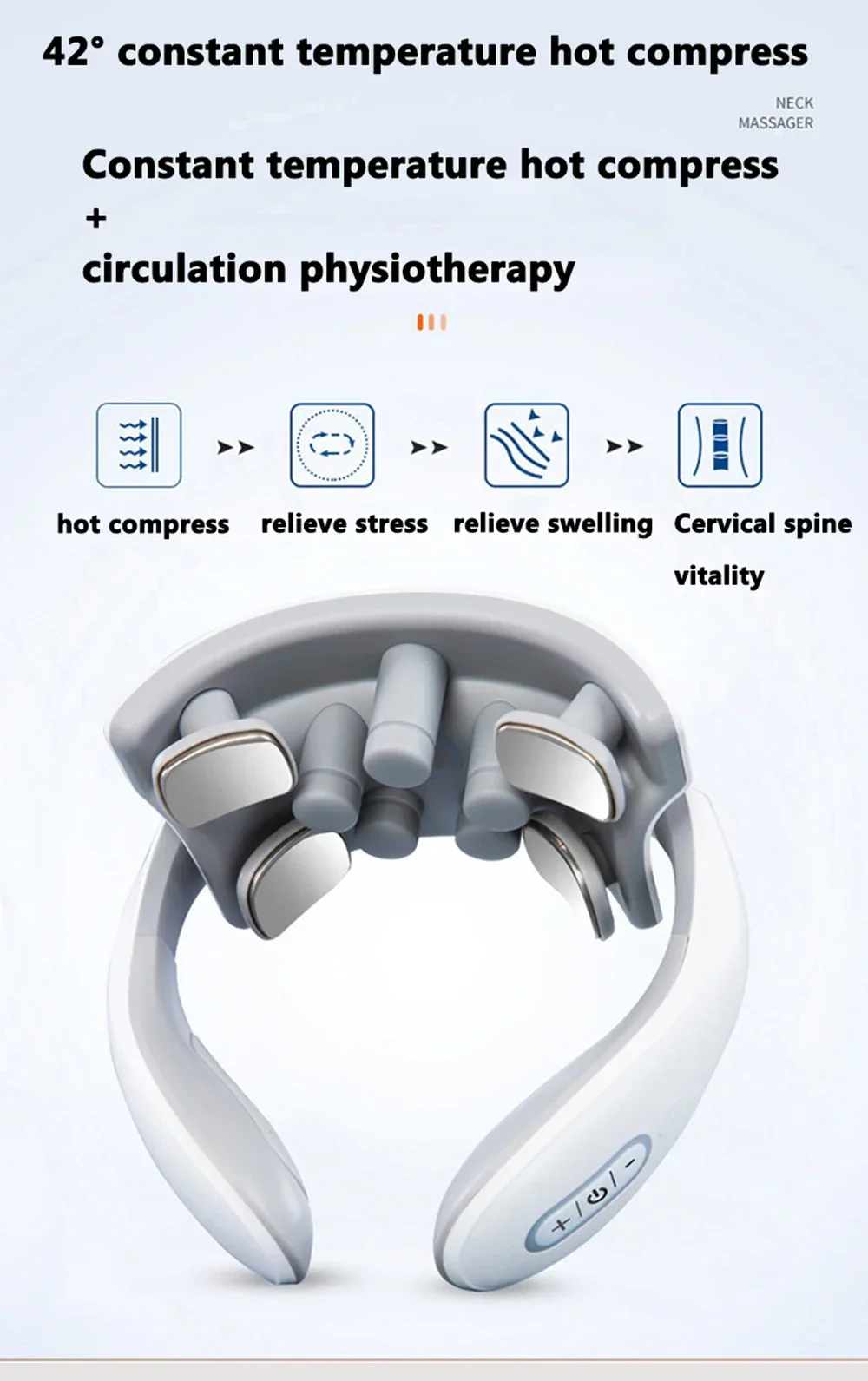 Smart Neck And Back Massager Device Shoulder Neck Massage Cervical Vertebra Vibrator Heating Relieve Pain Muscle Care Smart Neck And Back Massager Device Shoulder Neck Massage Cervical Vertebra Vibrator Heating Relieve Pain Muscle Care