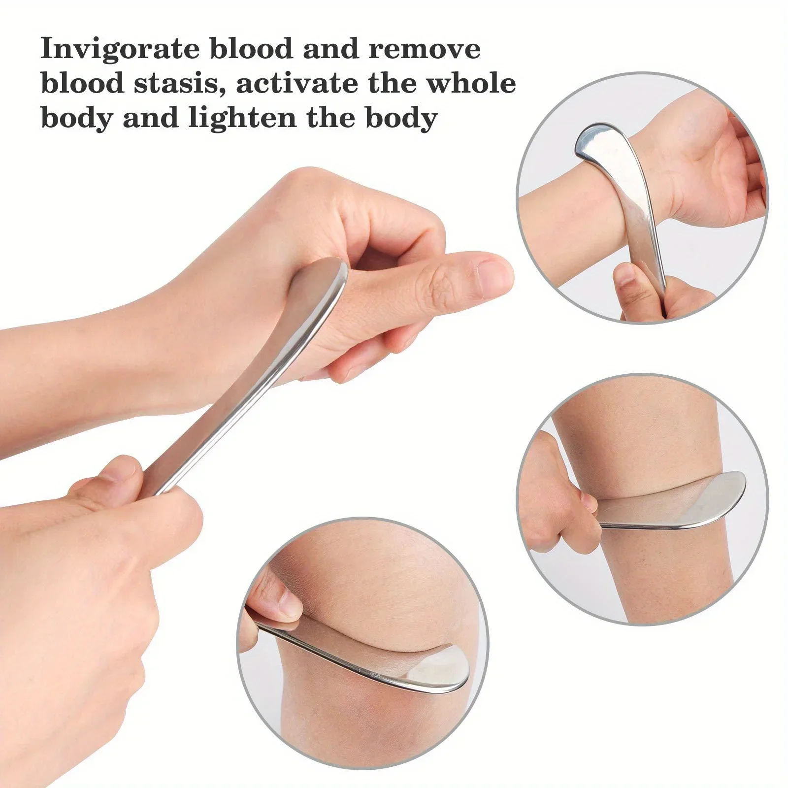 3 Piece Set Multifunctional Muscle Relaxation Massage Knife Stainless Steel Gua Sha Knife with Bag 3 Piece Set Multifunctional Muscle Relaxation Massage Knife Stainless Steel Gua Sha Knife with Bag