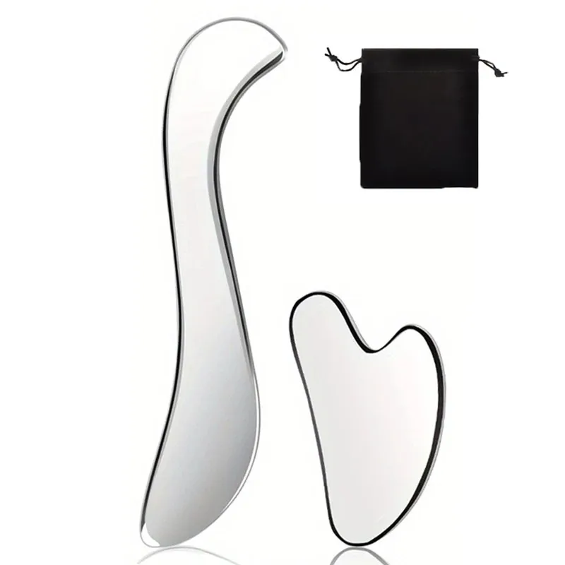 3 Piece Set Multifunctional Muscle Relaxation Massage Knife Stainless Steel Gua Sha Knife with Bag 3 Piece Set Multifunctional Muscle Relaxation Massage Knife Stainless Steel Gua Sha Knife with Bag