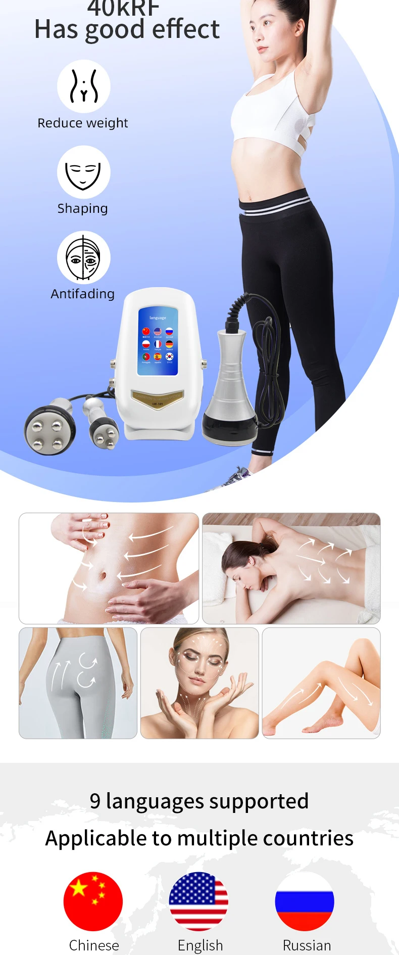 2022 Hot Selling 40K Ultrasonic Cavitation Body Facial Radiofrequency Massage Weight Loss Machine Body Shaping Slimming Fat Burn 2022 Hot Selling 40K Ultrasonic Cavitation Body Facial Radiofrequency Massage Weight Loss Machine Body Shaping Slimming Fat Burn