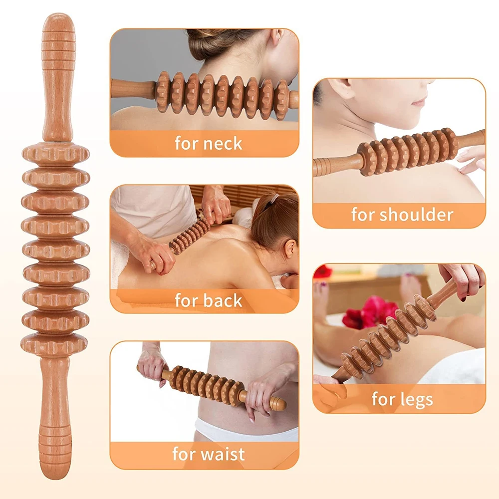 Wood Therapy Massage Tools,Maderoterapia Kit, Wooden Massage Roller Stick & Back Massager Roller Rope for Body Shaping Wood Therapy Massage Tools,Maderoterapia Kit, Wooden Massage Roller Stick & Back Massager Roller Rope for Body Shaping