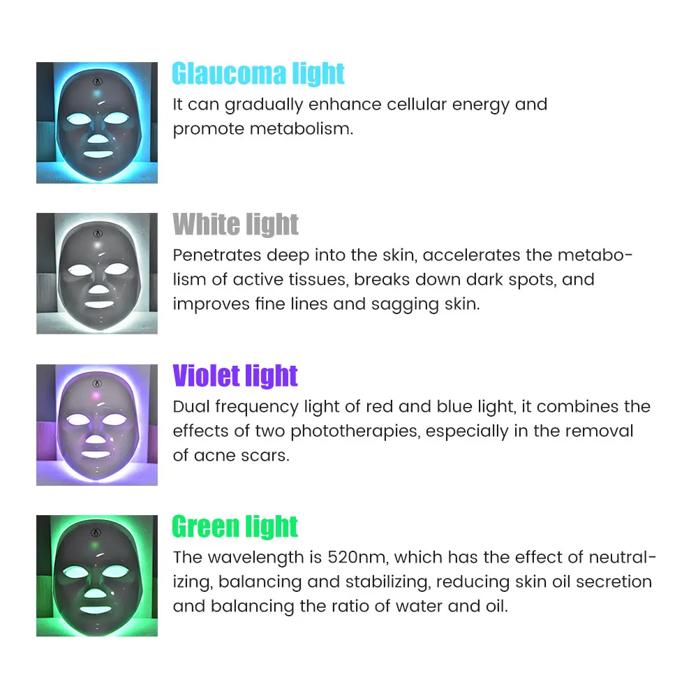 Rechargeable Facial LED Mask 7 Colors LED Photon Beauty Mask Skin Rejuvenation Home Face Lifting Whitening Beauty Device Rechargeable Facial LED Mask 7 Colors LED Photon Beauty Mask Skin Rejuvenation Home Face Lifting Whitening Beauty Device