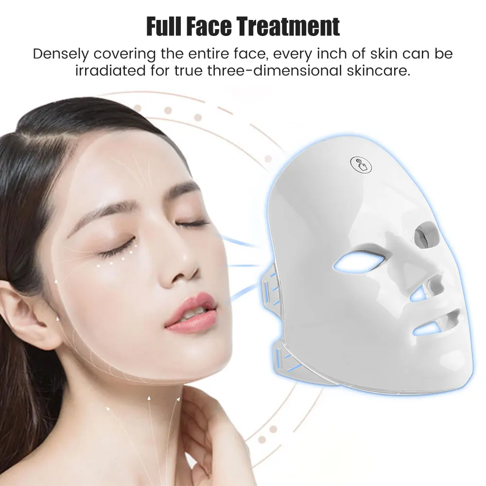 Rechargeable Facial LED Mask 7 Colors LED Photon Beauty Mask Skin Rejuvenation Home Face Lifting Whitening Beauty Device - Image 3