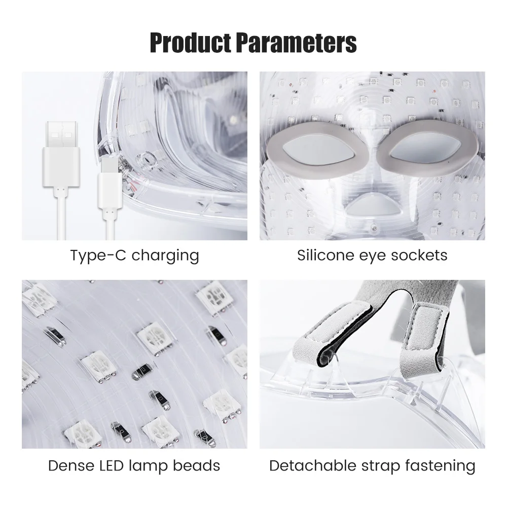 Rechargeable Facial LED Mask 7 Colors LED Photon Beauty Mask Skin Rejuvenation Home Face Lifting Whitening Beauty Device Rechargeable Facial LED Mask 7 Colors LED Photon Beauty Mask Skin Rejuvenation Home Face Lifting Whitening Beauty Device
