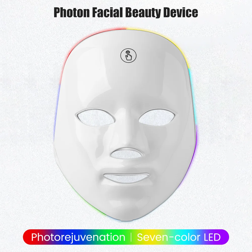 Rechargeable Facial LED Mask 7 Colors LED Photon Beauty Mask Skin Rejuvenation Home Face Lifting Whitening Beauty Device Rechargeable Facial LED Mask 7 Colors LED Photon Beauty Mask Skin Rejuvenation Home Face Lifting Whitening Beauty Device