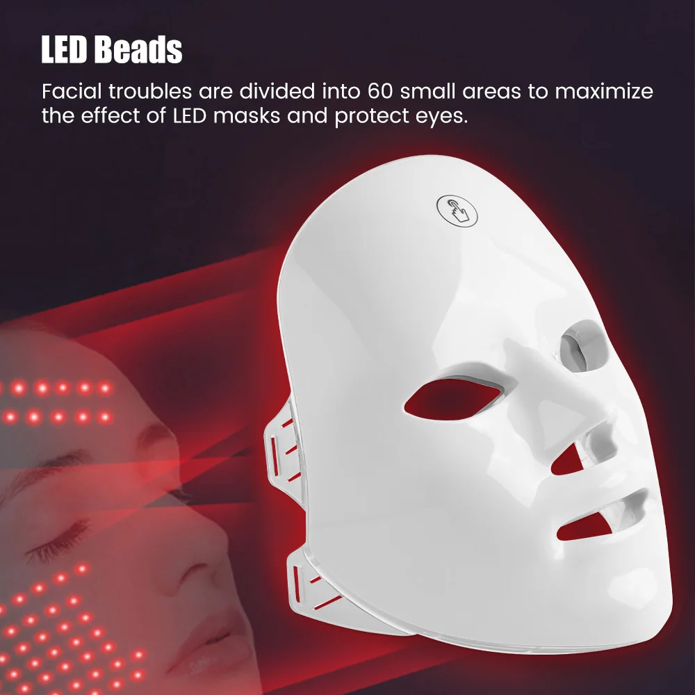 Rechargeable Facial LED Mask 7 Colors LED Photon Beauty Mask Skin Rejuvenation Home Face Lifting Whitening Beauty Device Rechargeable Facial LED Mask 7 Colors LED Photon Beauty Mask Skin Rejuvenation Home Face Lifting Whitening Beauty Device
