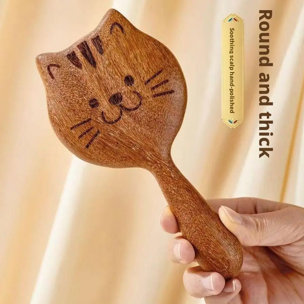 Sandalwood Scalp Massage Comb 28 Coarse Toothed Head Hair Body Massage Guasha Scraping Comb Wooden Wide Tooth Massage Comb - Image 3
