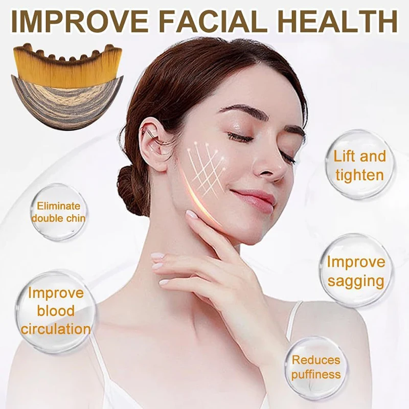 ♥Lymph Contour Facial Scraping Gua Sha Eye And Neck Care Brush Facial Massage Brush with Roller Balls ♥Lymph Contour Facial Scraping Gua Sha Eye And Neck Care Brush Facial Massage Brush with Roller Balls
