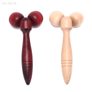 Random Color Wooden Ball Roller Massager Tool for Reflexology Hand Face & Body Relaxing