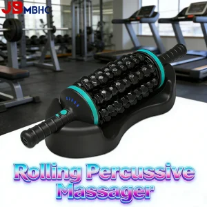 Rolling Percussive Massager 5-Speed Vibration Forward Reverse Rotation Handheld Massage Roller for Pain Relief Muscle Relaxation
