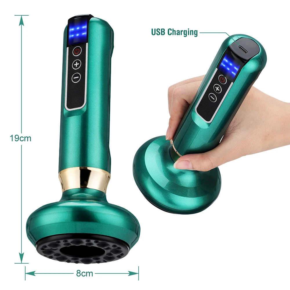 6 Gear Electric Cupping Massager Vacuum Suction Cup GuaSha Anti Cellulite Beauty Health Scraping Heat Body Slimming Massage