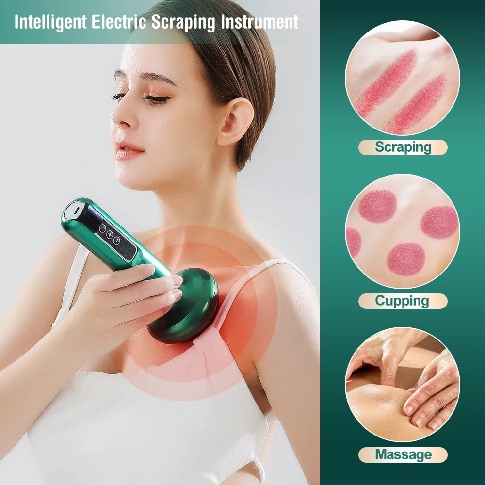 6 Gear Electric Cupping Massager Vacuum Suction Cup GuaSha Anti Cellulite Beauty Health Scraping Heat Body Slimming Massage